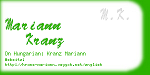 mariann kranz business card